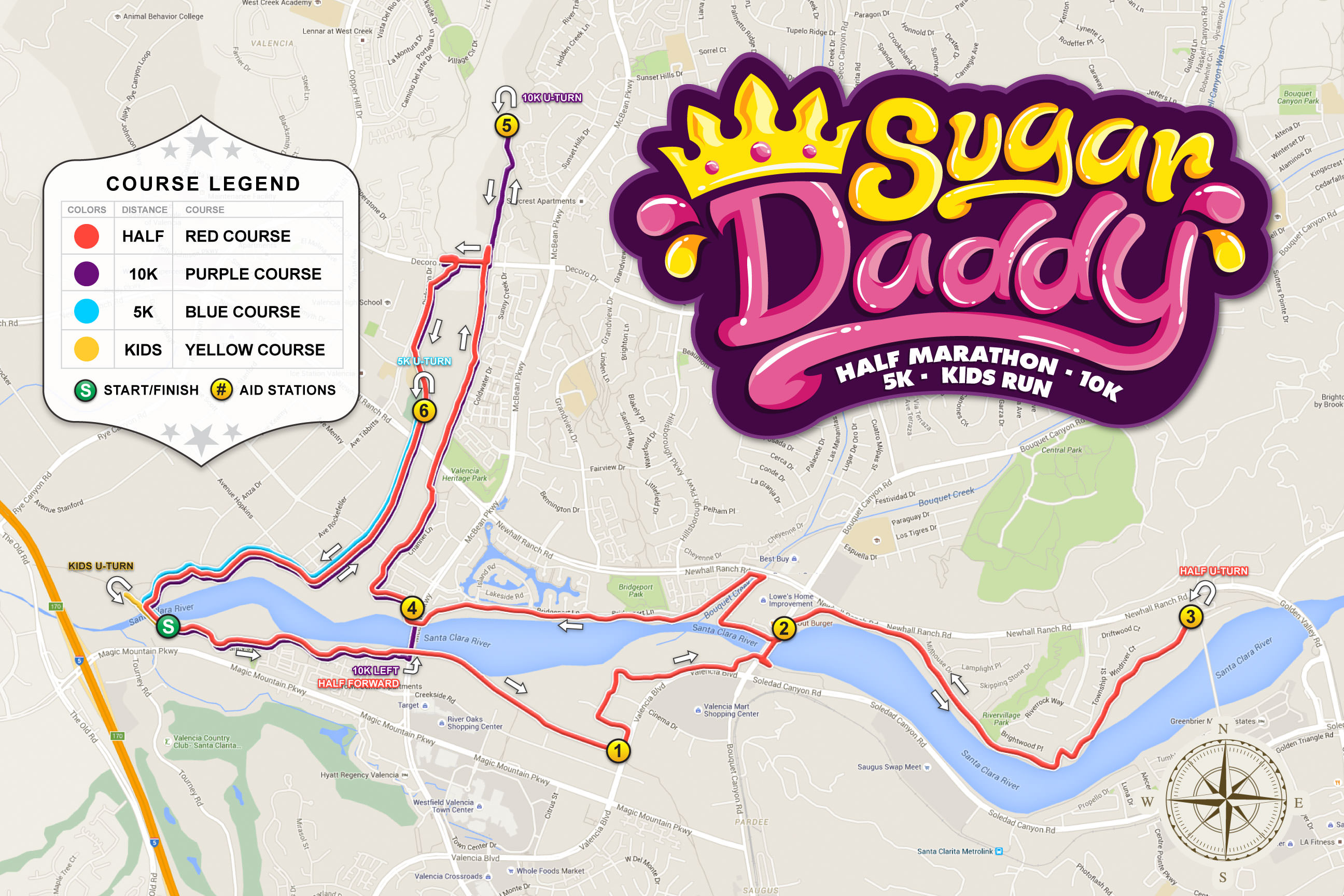 Sugar Daddy Half Marathon Course Map